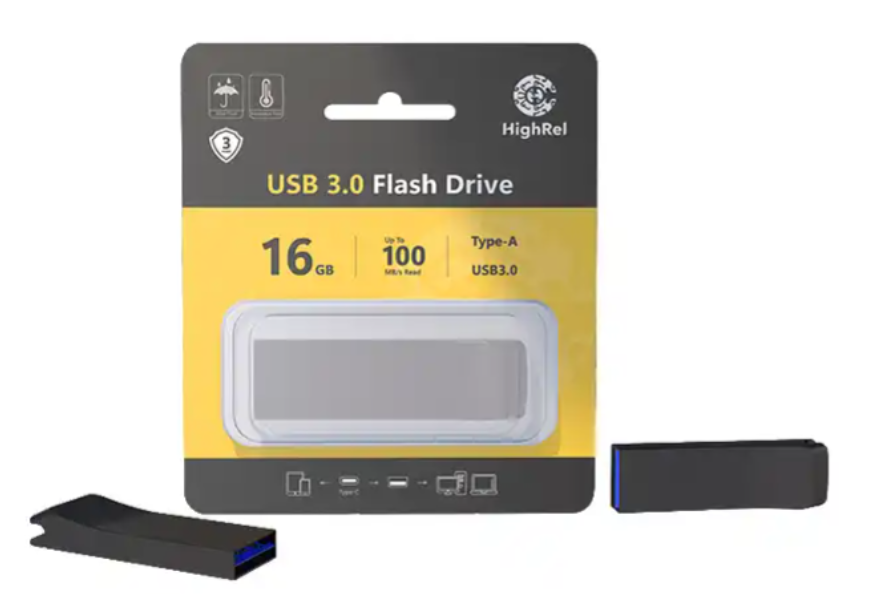 Pen Drive HighRel 16 GB USB-A 3.0 Preto Pen Drive HighRel 16 GB USB-A 3.0 Preto
